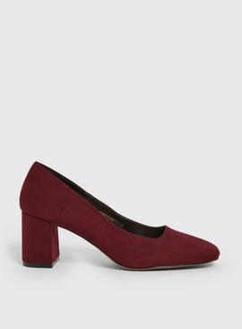 Sole Comfort Berry Red Block Heel Court Shoe 