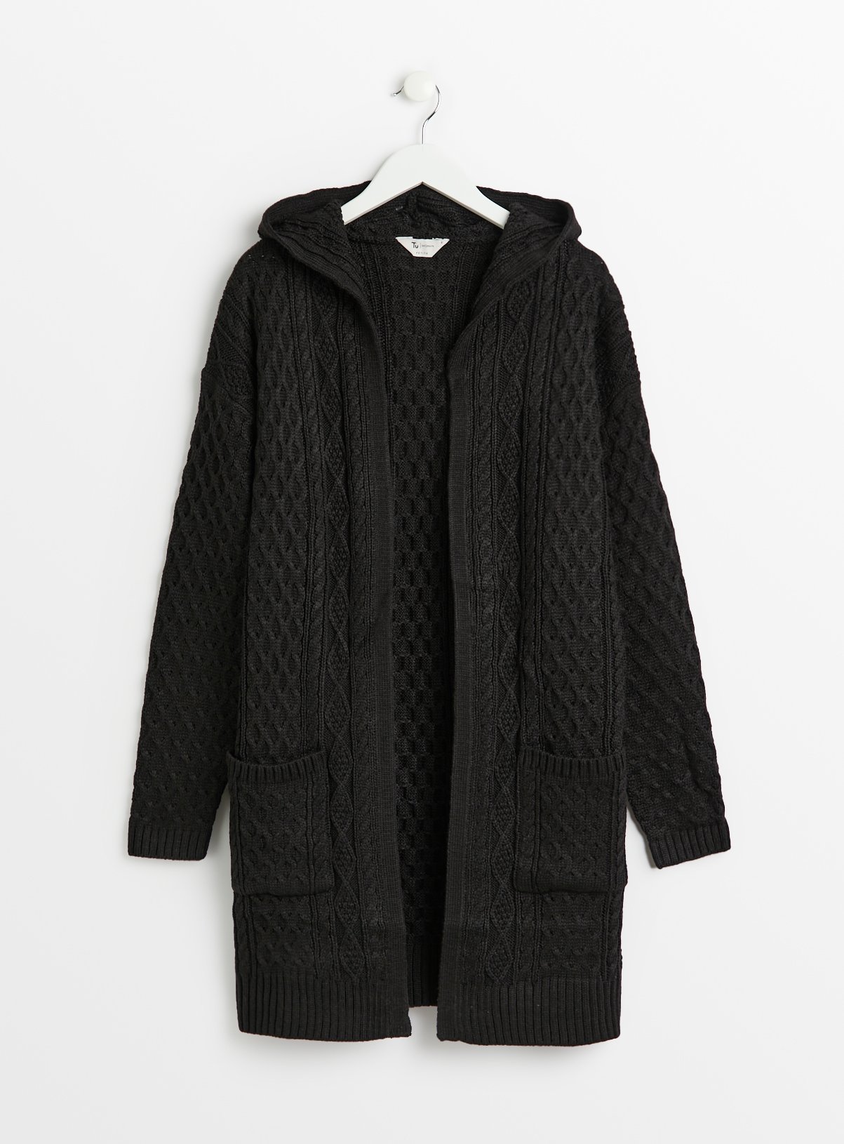 PETITE Longline Cable Knit Cardigan 