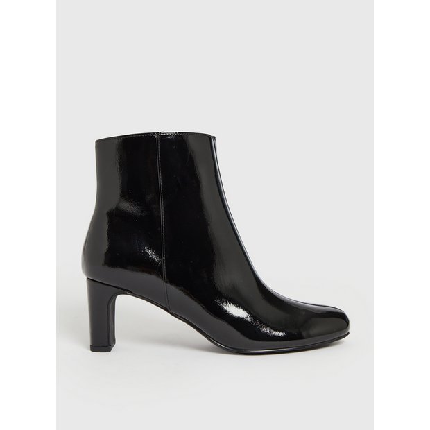 Buy Black Patent Heeled Ankle Boot 6, Boots