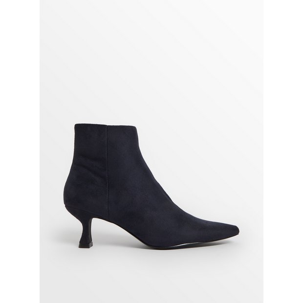 Navy blue kitten heel best sale ankle boots