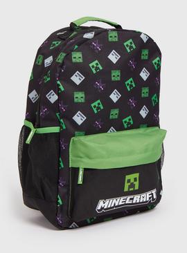 Minecraft Black & Green Backpack One Size