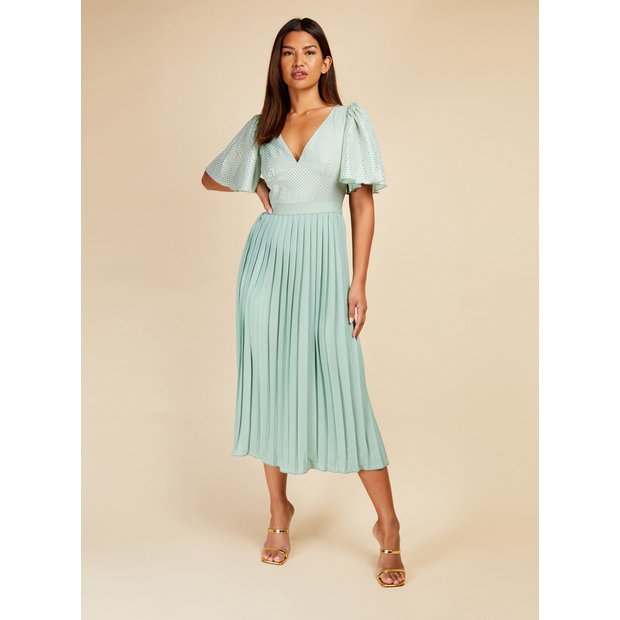 Buy LITTLE MISTRESS Sage Green Pleat Dress - 16 | Dresses | Tu