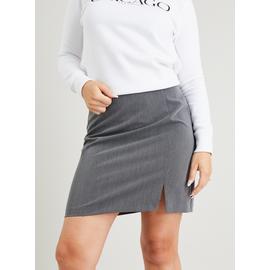 Dark Grey Side Split Mini Skirt 
