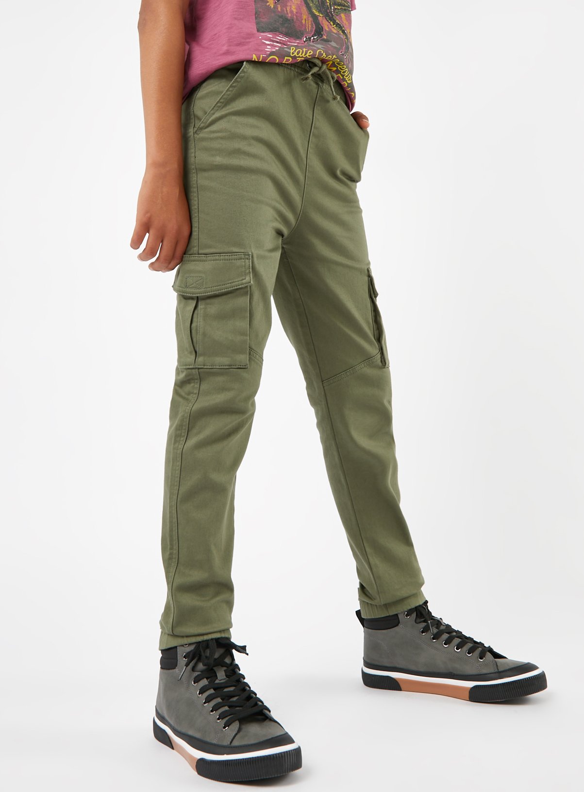 Khaki Loop Back Cargo Trousers  8 years
