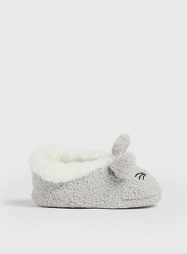 Grey Rabbit Footsie Socks 