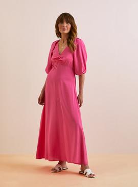 Everbelle Pink Tuck Sleeve Maxi Dress 