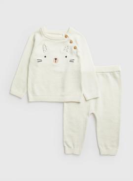 Cream Bunny Knitted Jumper & Bottoms 2-3 years