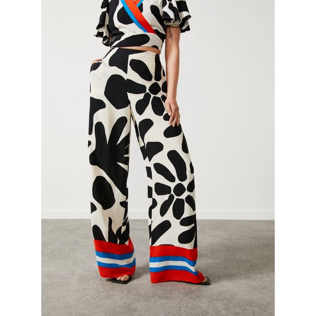 Buy For All The Love High Waisted Border Printed Coord Trousers