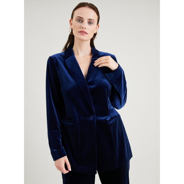 Navy velvet sale blazer ladies