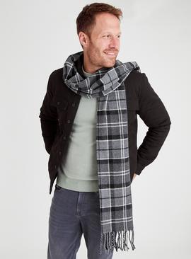 Grey Check Scarf One Size