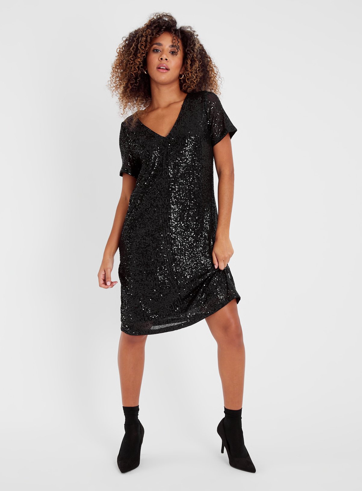 Black Sequin Party Dress 16