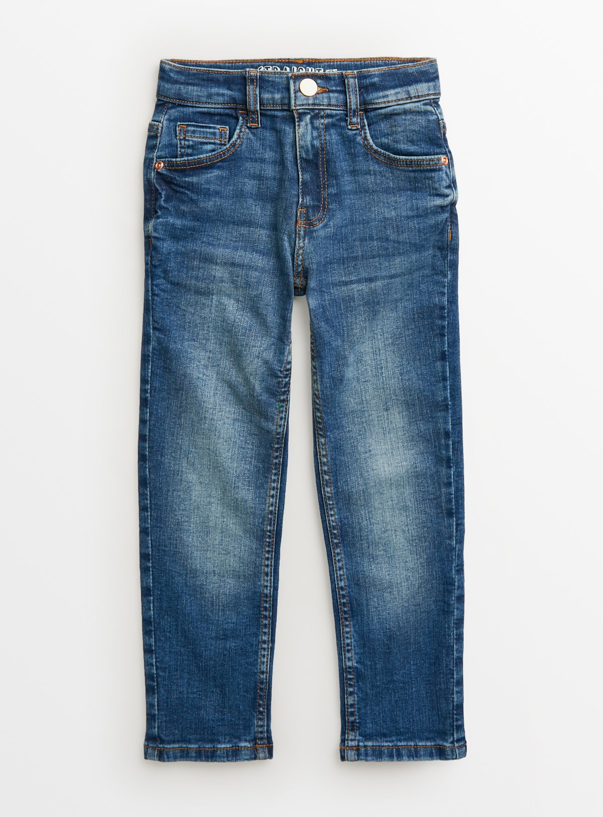 Mid Blue Denim Straight Leg Jeans 8 years