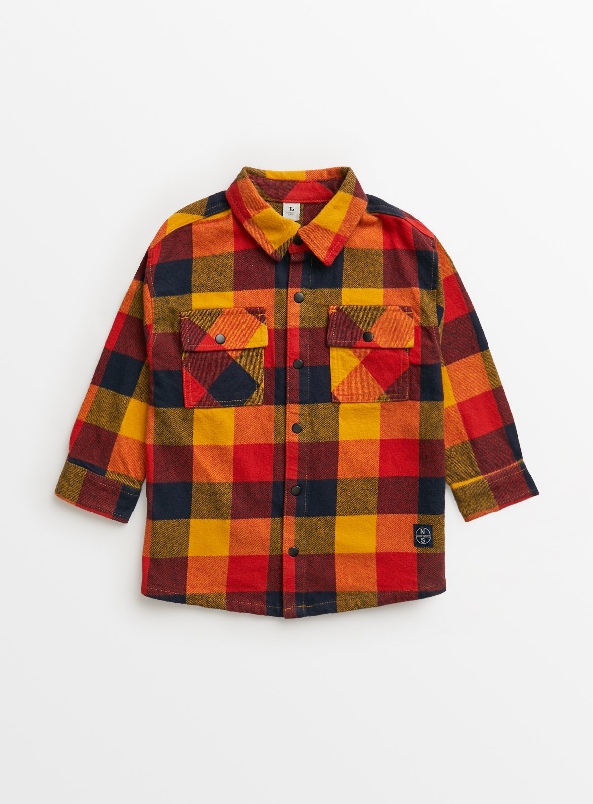 Buy Orange, Navy, Red  Green Check Shacket 3 years | T-shirts and shirts |  Argos