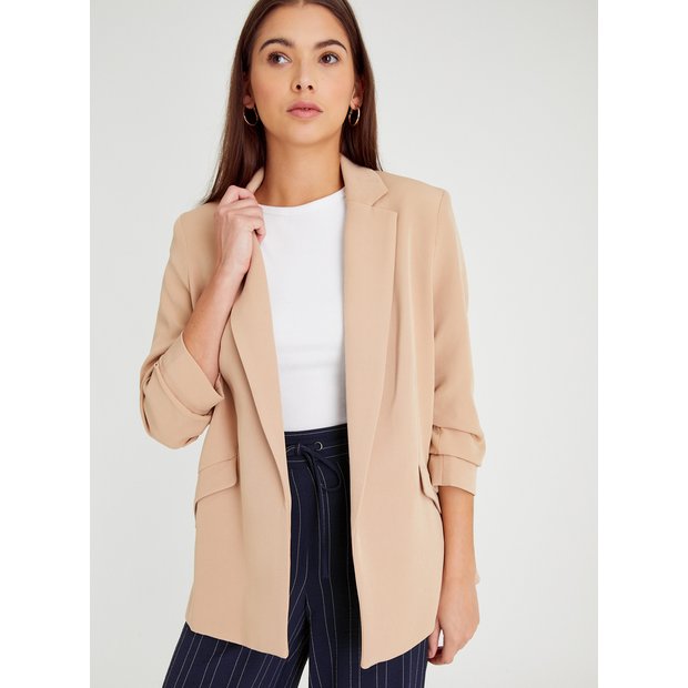 Jackets & Coats, Petite Navy Ruched Sleeve Blazer