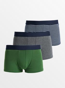 Grey, Green & Stripe Hipsters 3 Pack 