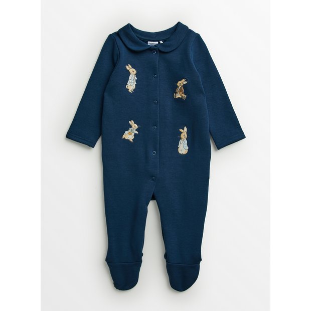 Buy Peter Rabbit Navy Fleece Lined Sleepsuit 9 12 months