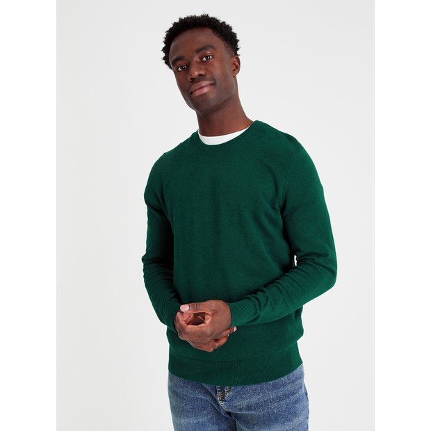 Dark green crew neck sweatshirt sale