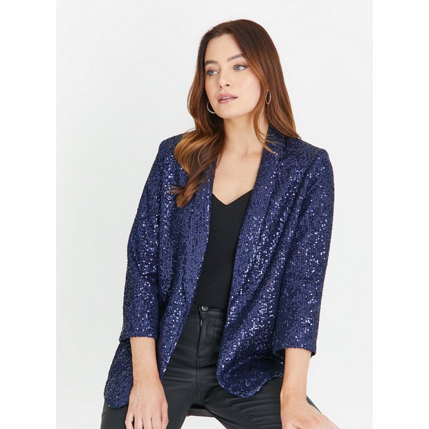 Navy sequin shop cardigan