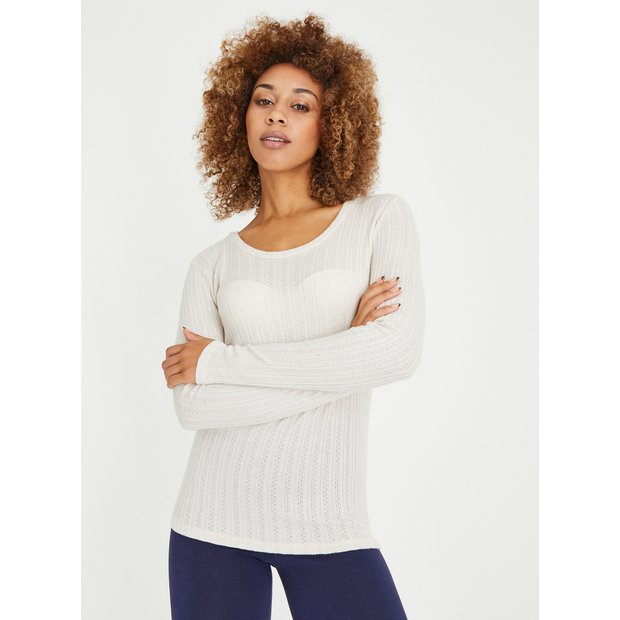 Buy Oatmeal Thermal Medium Warmth Long Sleeve Top 12, Thermals