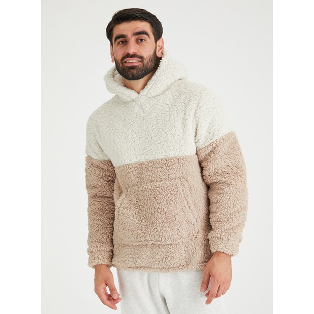 Borg fleece hoodie discount mens