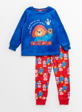 Paddington Blue Fleece & Red Printed Pyjamas 