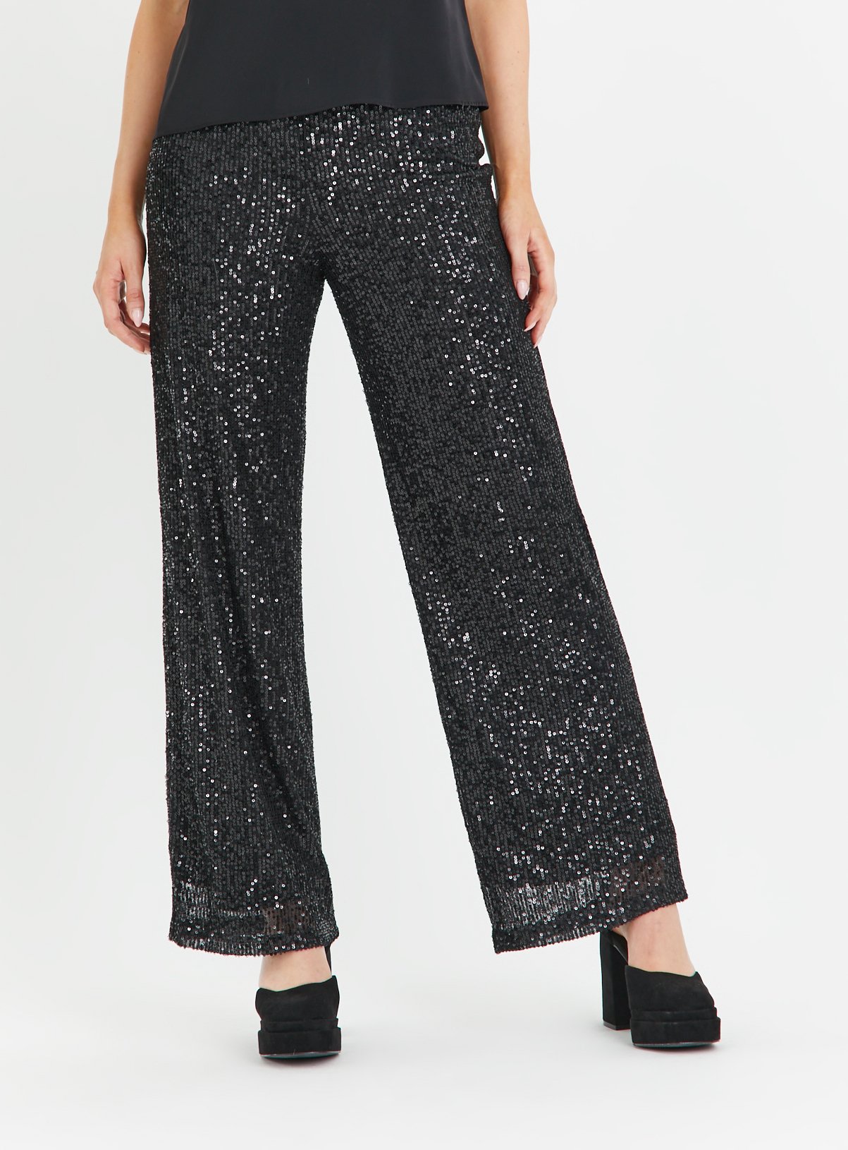 Sequin Wide Leg Trousers 