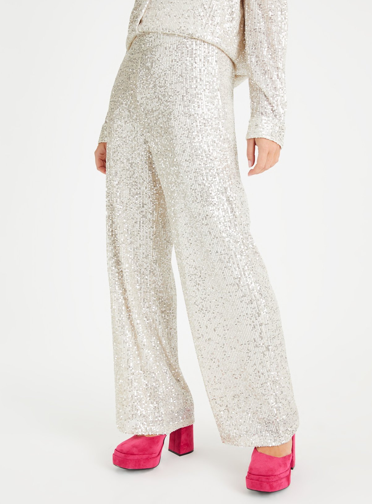 Sequin Wide Leg Trousers 
