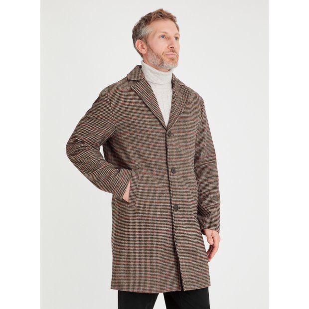 Mens dogtooth sale overcoat