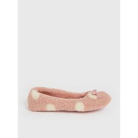 Pink Polka Dot Ballerina Slippers 