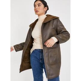 Buy Khaki Faux Leather Buckle Biker Jacket S Biker jackets Tu