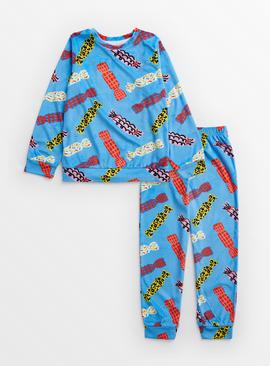 Kids' Christmas Family Dressing Crackers Print Fleece Pyjamas 