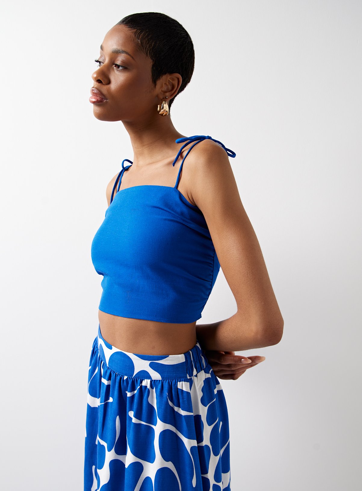 For All The Love Linen Tie Shoulder Coord Cami