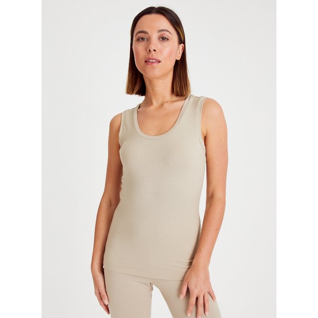 Buy Oatmeal Thermal Heat Ribbed Vest 8, Thermals