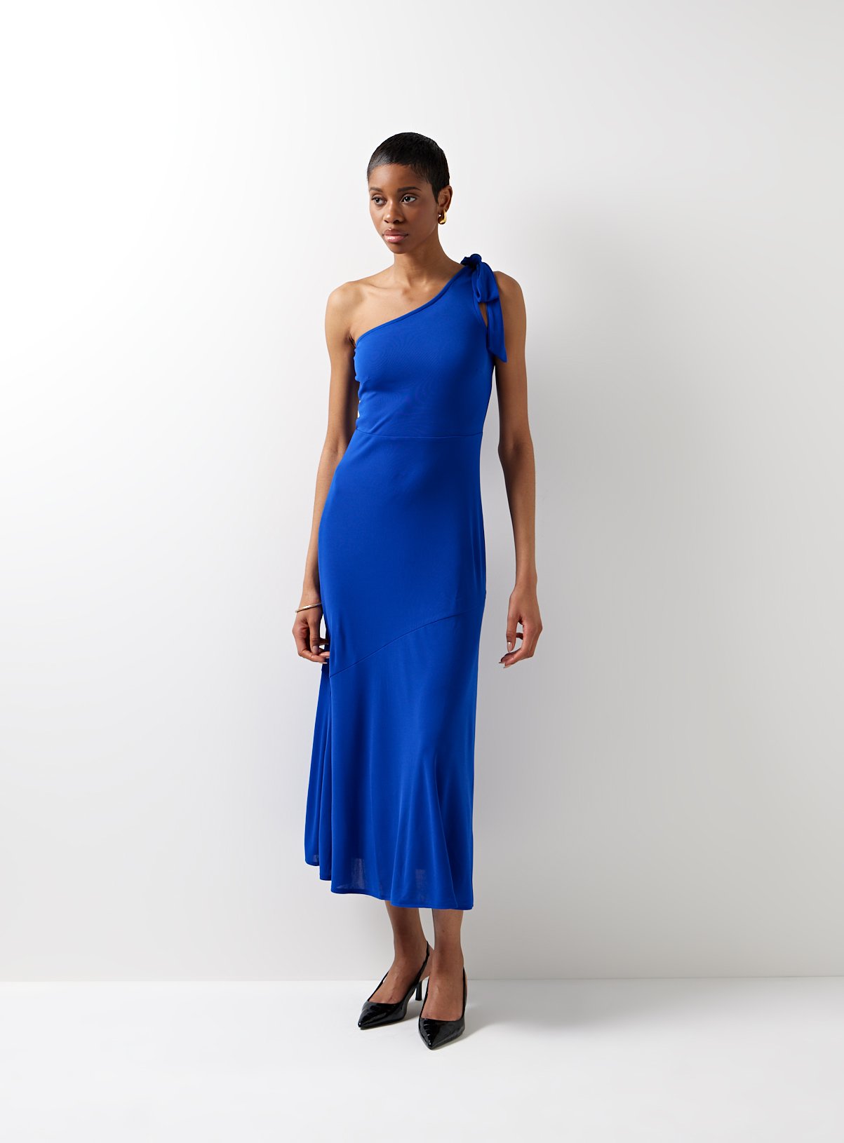 For All The Love Fluted One Shoulder Midaxi Dress 