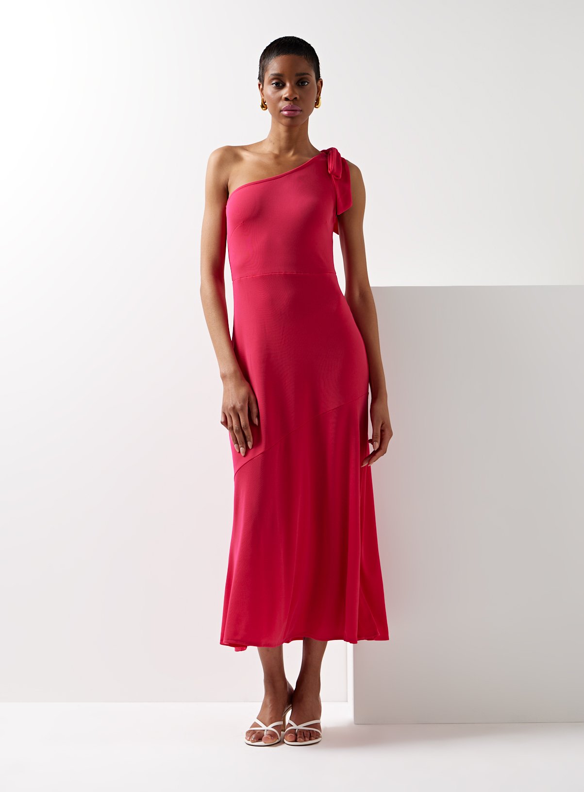 For All The Love Fluted One Shoulder Midaxi Dress 