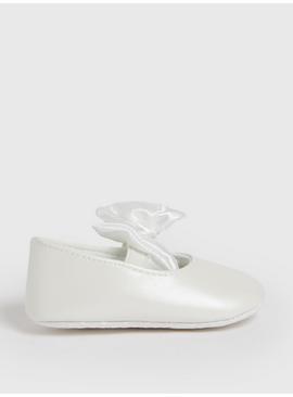 White Bow Party Shoes 6-9 months