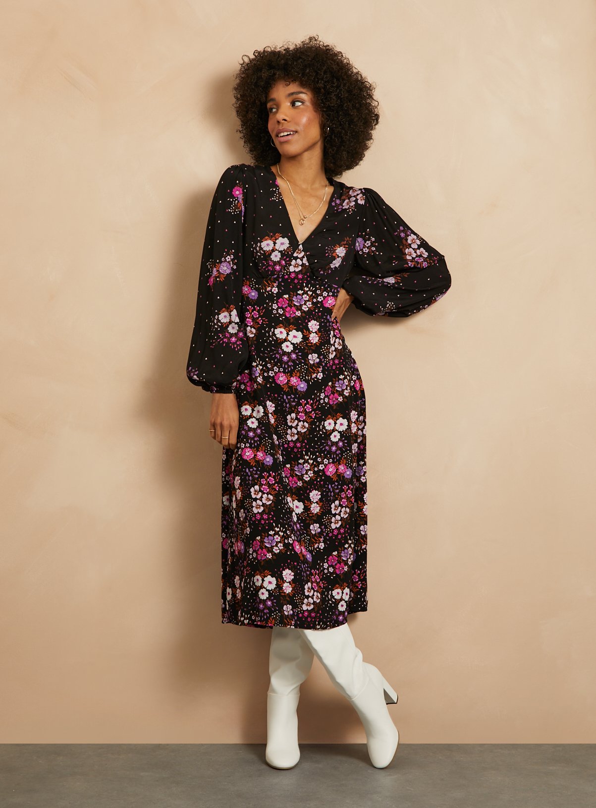 EVERBELLE Patchwork Floral Dress 