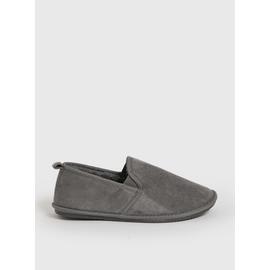 Grey Faux Fur Lined Slippers 