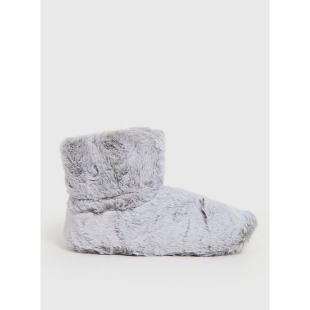 Grey fluffy best sale slipper boots