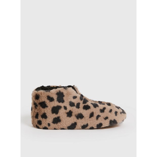 Buy Leopard Print Slipper Boots L Slippers Argos