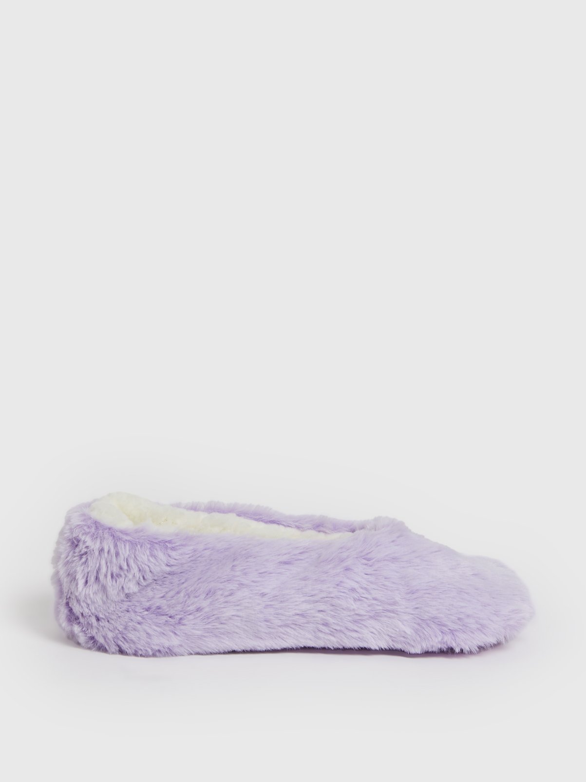 Lilac Faux Fur Ballerina Slippers 