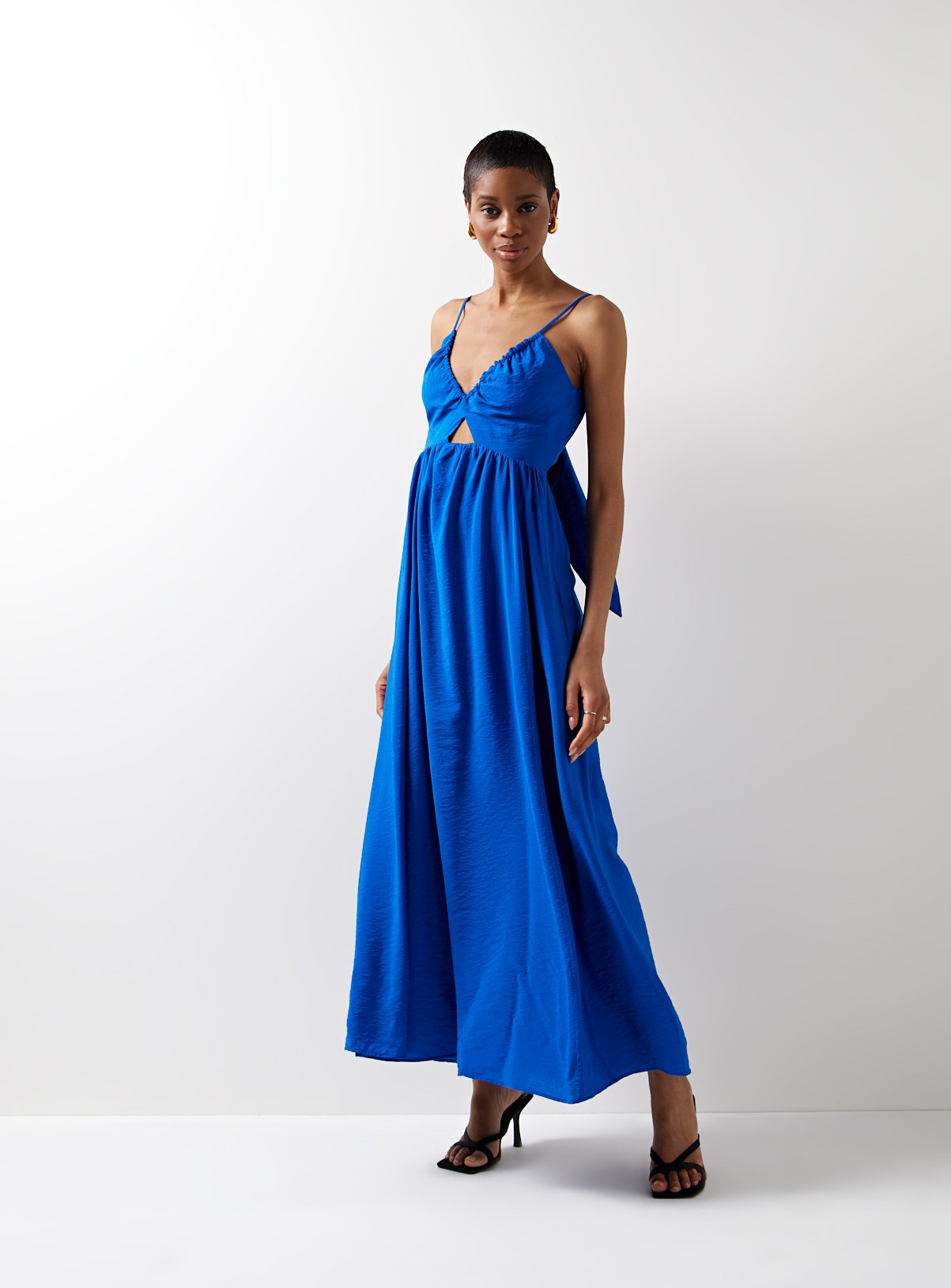 For All The Love Tie Back Ruched Bust Midaxi Dress