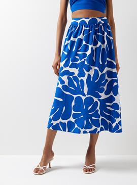 For All The Love Printed Linen Volume Midi Coord Skirt  