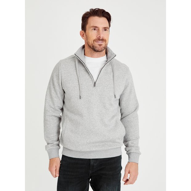 Buy Grey Marl Half Zip Sweatshirt M | Sweatshirts and hoodies | Tu