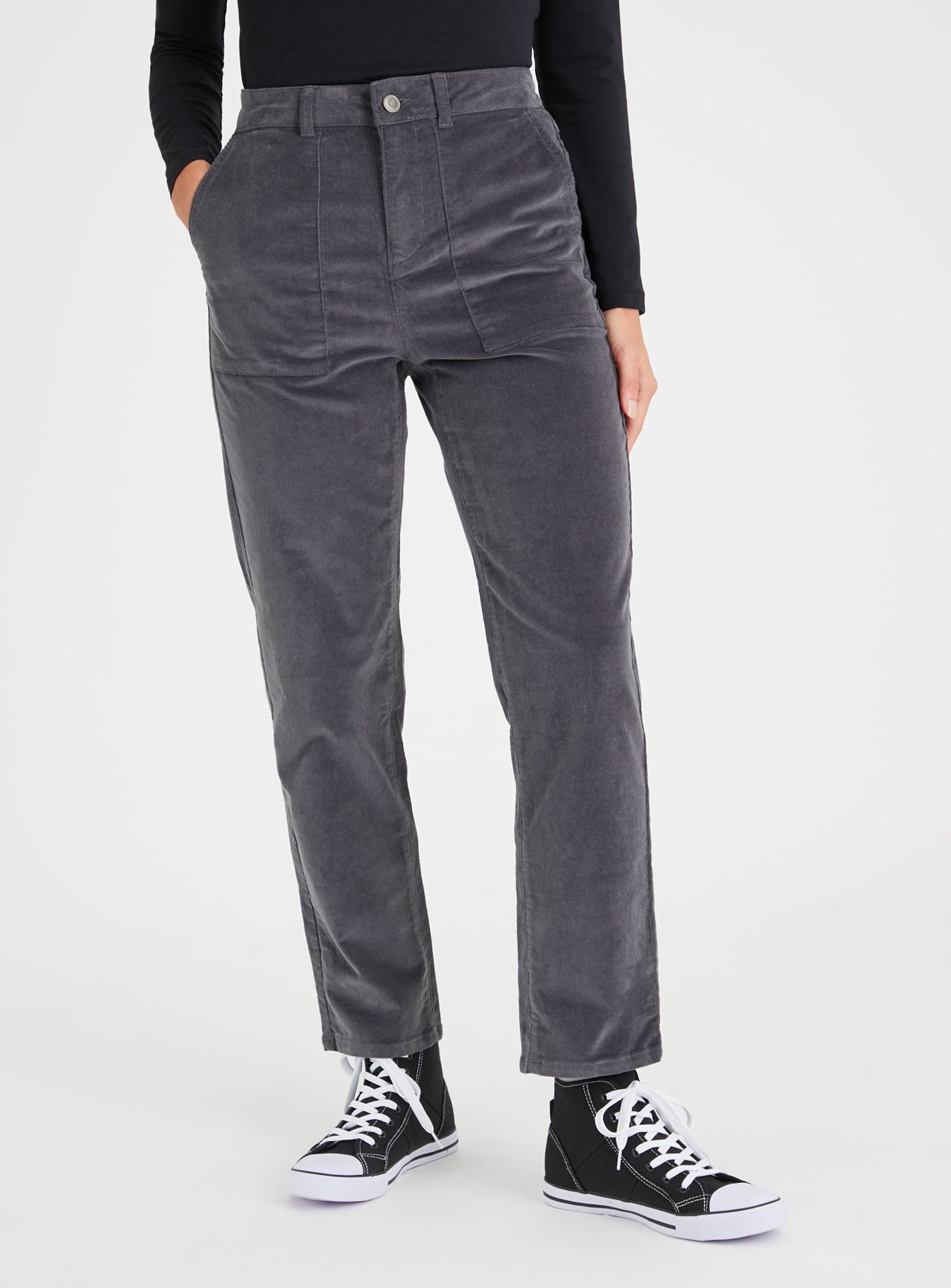 Tapered Leg Corduroy Cargo Trousers 
