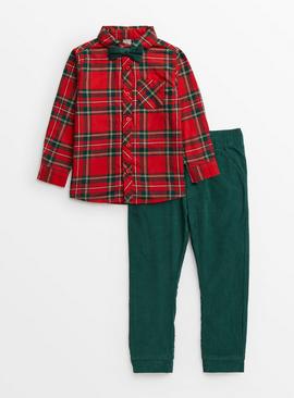 Tartan Shirt & Cord Trouser Set 