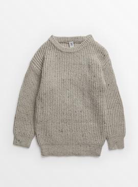 Oatmeal Neppy Ribbed Jumper  