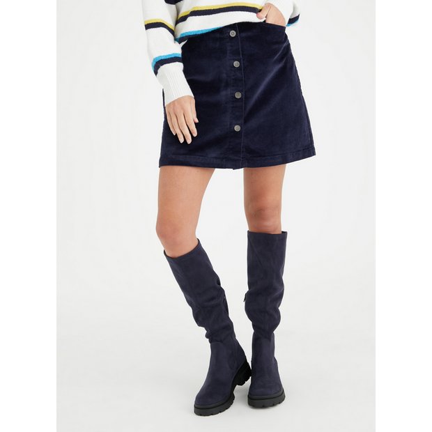 Buy Navy A-Line Corduroy Mini Skirt 18 | Skirts | Tu