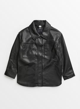 Black Faux Leather Shirt 