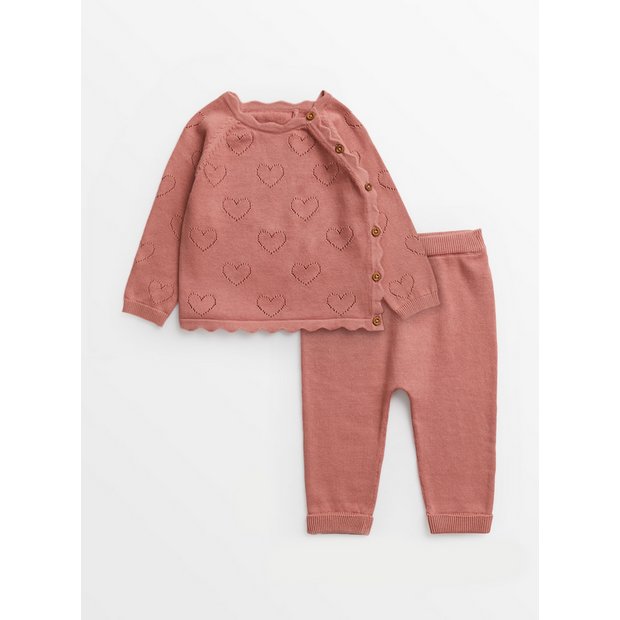 Buy Pink Knitted Jumper & Joggers Up to 3 mths | Outfits and sets | Tu